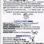 Caràtula interior cinta cassette Orgue de Gats 1995