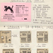 Butlletes Sorteig ONCE Abril 1982