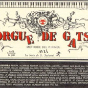 Etiqueta ampolla de cava Orgue de Gats (1989)