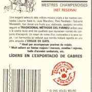 Etiqueta posterior ampolla de cava Orgue de Gats (1989)