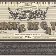Etiqueta ampolla de cava Orgue de Gats (1990)
