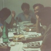 Sopar abans d'actuar a Balltarga (la Cerdanya) 20/09/1987