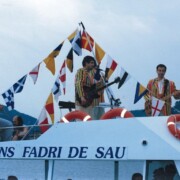 VILANOVA DE SAU (Osona) · Inauguració de la barca "El fadrí de Sau" Orgue de Gats posant música a la festa · 15/06/1996
